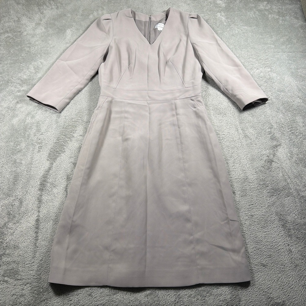 Anne Valerie Hash pour Cartier Dress Women 36 Gray V-Neck 3/4 Sleeve A-Line
